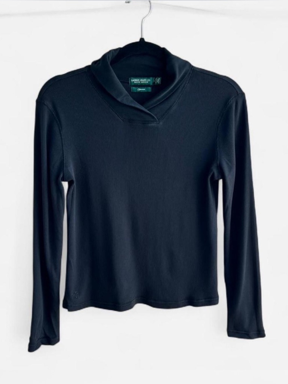 Lauren Jeans Co Ralph Lauren Ribbed Collar Long Sleeve Cotton Preppy Capsule